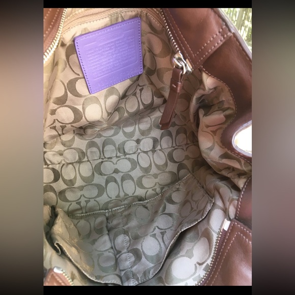 Vintage Coach Tote Shoulder Bag White Leather F10521 - Picture 10 of 11